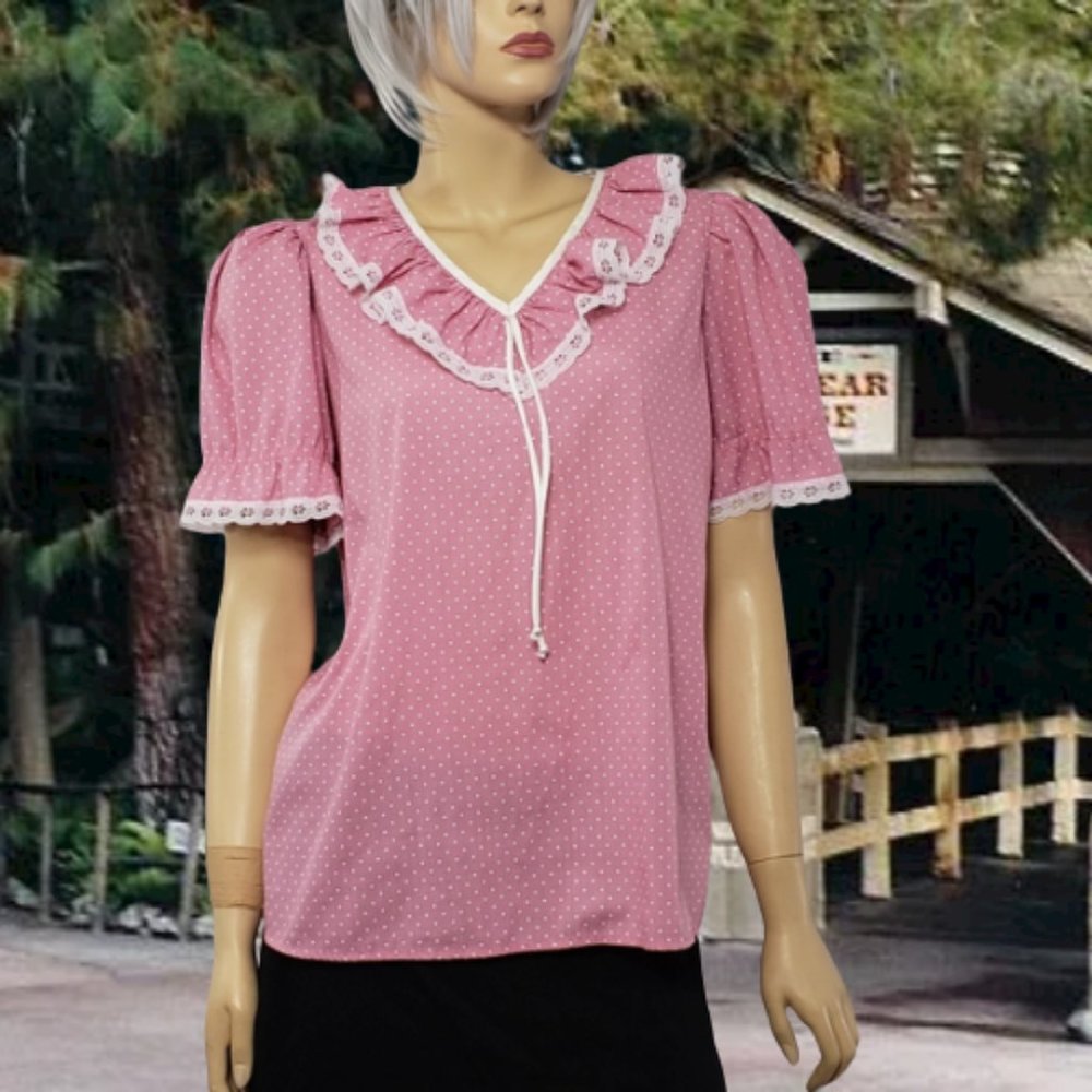 Pink Polkadot Squaredance Country Vintage Prairie